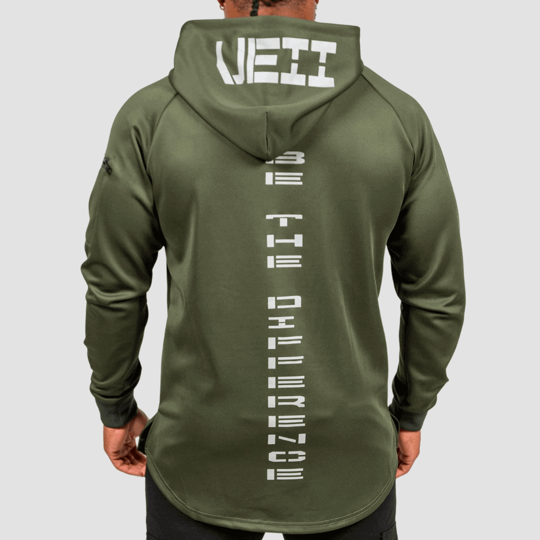 Stealth Hoodie - Olive Green Sweat Wicking Fit Veii Apparel Stealth Hoodie - Olive Green Sweat Wicking Fit Veii Apparel