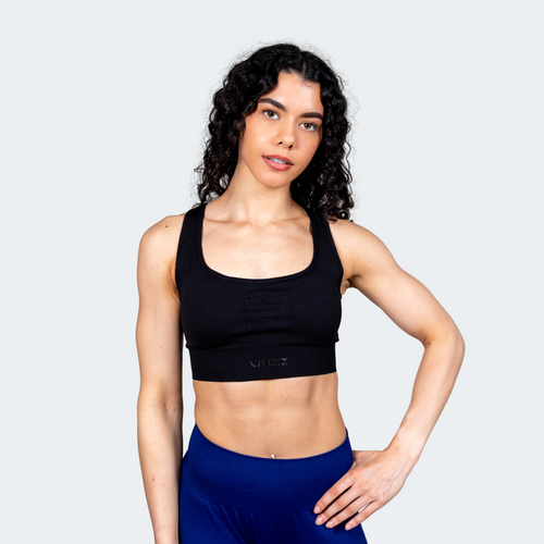 Aurora Seamless Racerback Sports Bra - Black