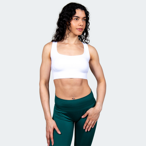 Aurora Seamless Racerback Sports Bra - White