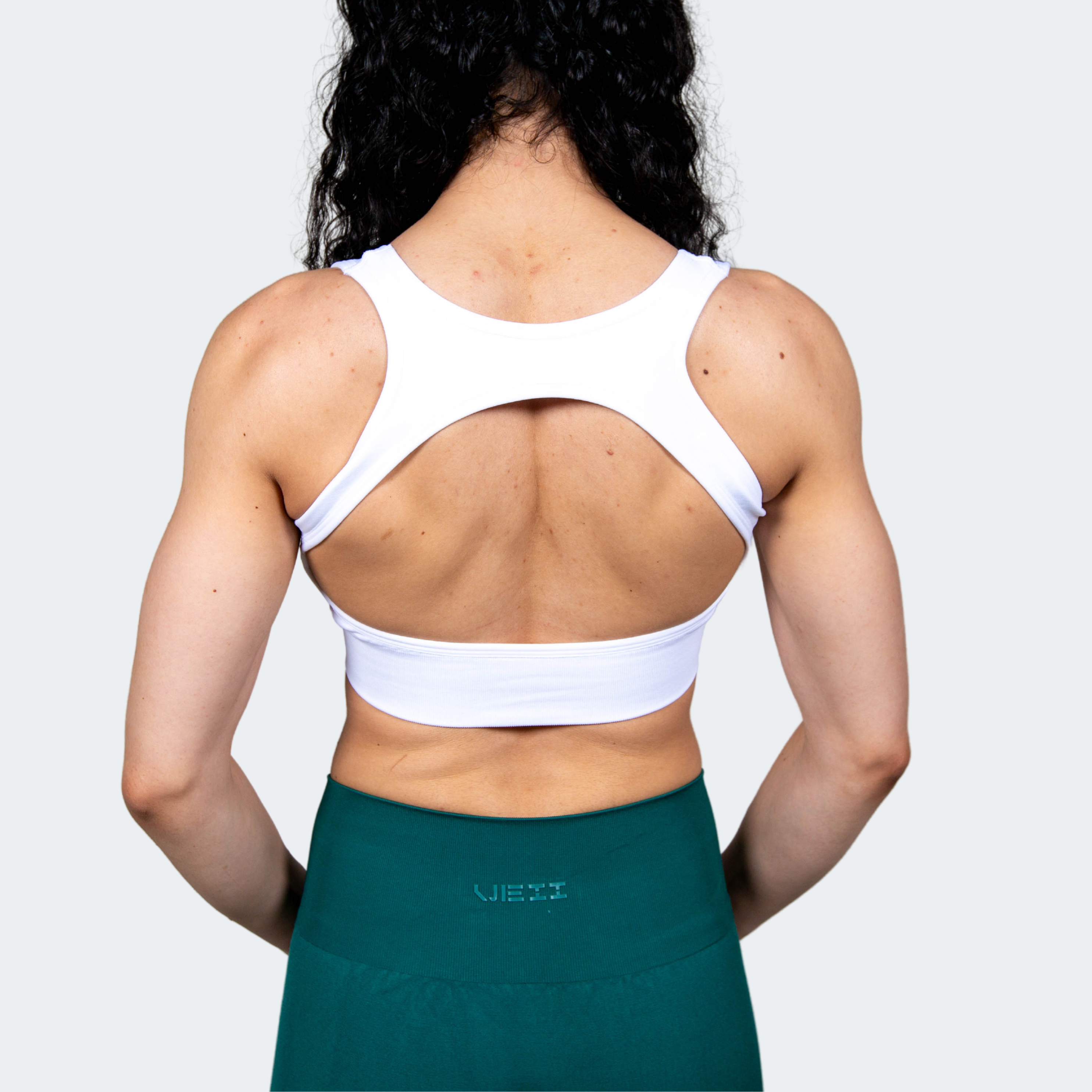 Aurora Seamless Racerback Sports Bra - White