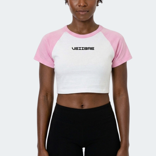 Script VeiiBae Crop Tee - Pink