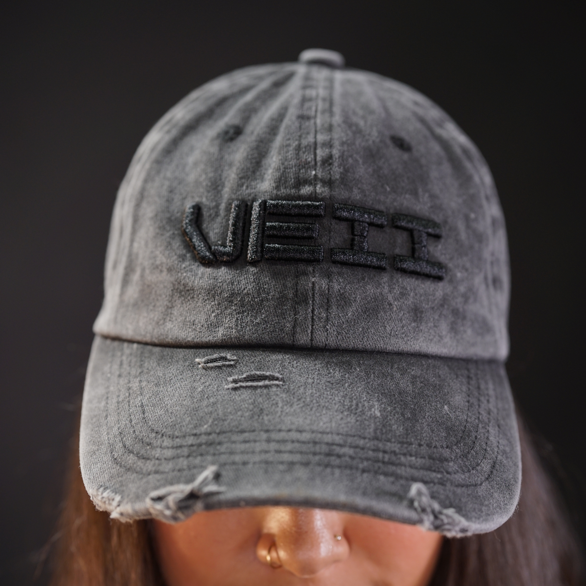 Distressed Identity Hat - Black