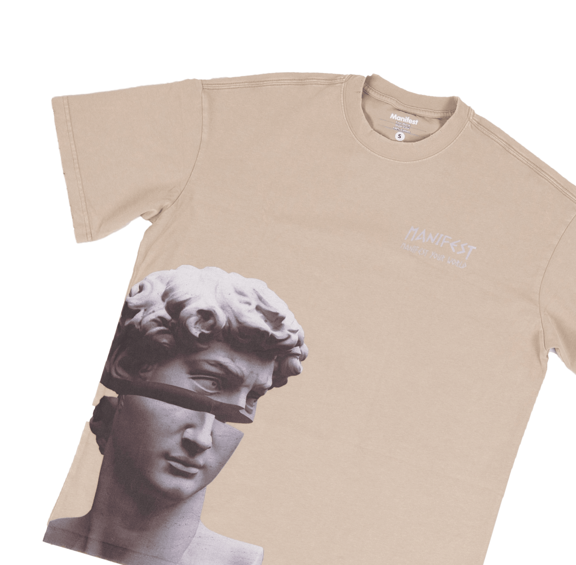 Beige_front_design_manifest tee Veii Apparel