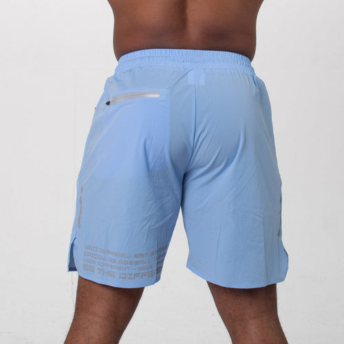 back of mens stealth wear shorts baby blue