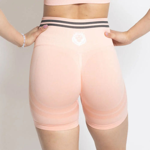 back of peach scrunch butt shorts