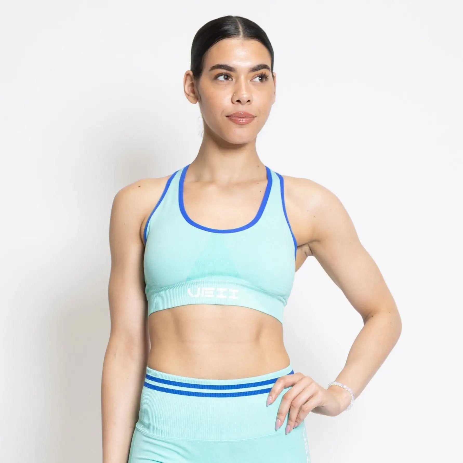 Charge Scrunch Seamless Sports Bra - Turquoise
