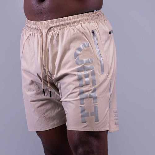 Sand color stealth shorts for men front, Sand